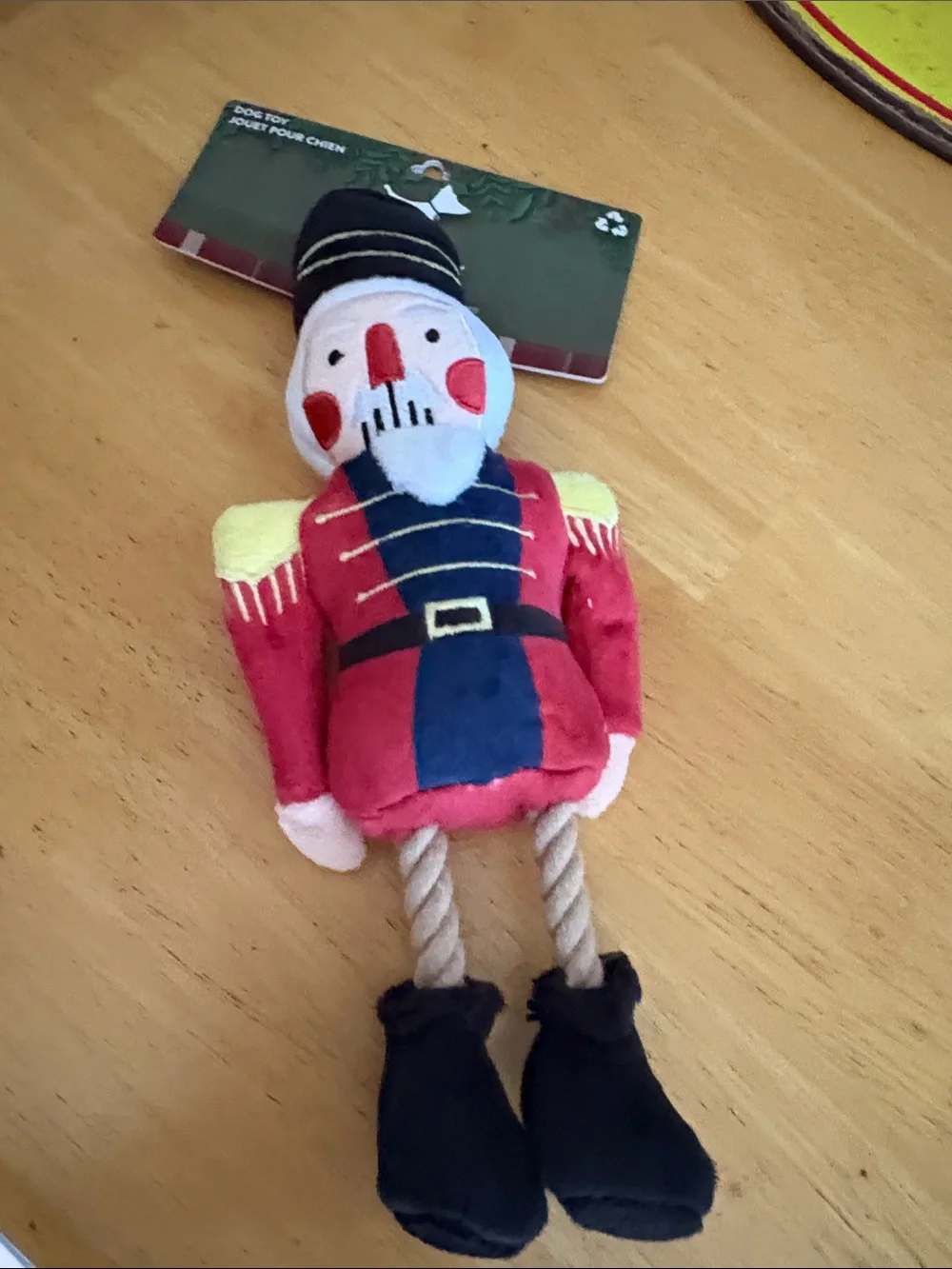 Holiday Nutcracker Plush Dog Toy - Red & Black